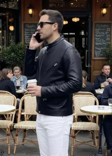 뷰티&유스 라무 가죽 자켓 세미 더블