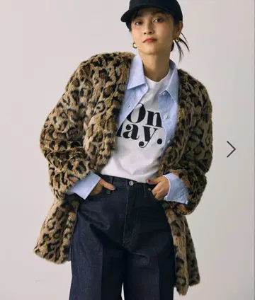 레오파드 노카라 자켓 BABYLONE