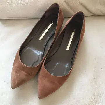 BALDAN 발단 브라운 스웨이드 포인트 토 펌프스 38