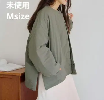 titiveite 노카라 패딩 자켓 카키색 ii