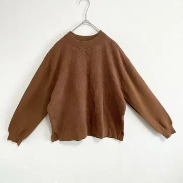 A355 COMME CA ISM 니트 스웨터 긴팔 브라운 S