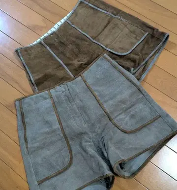 추천 천연 가죽 ideaDire 스웨이드 숏팬츠 2개