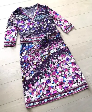 새상품급 레오나르 7부 소매 원피스