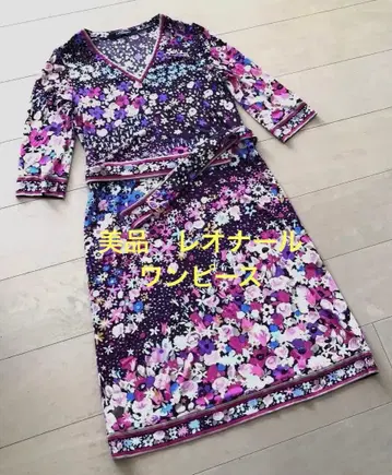 새상품급 레오나르 7부 소매 원피스