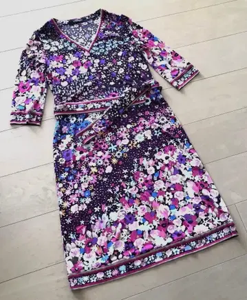 새상품급 레오나르 7부 소매 원피스