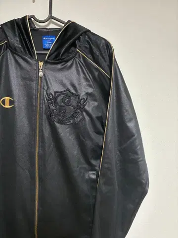 새상품급 챔피온 트랙 자켓 후디 집업 블랙골드 L