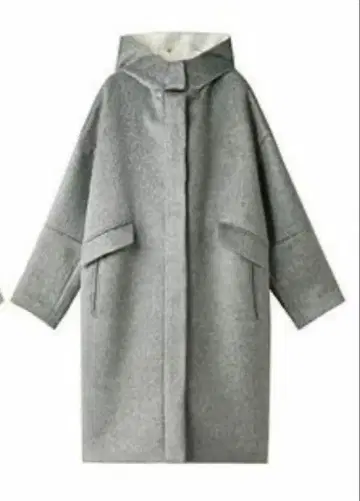 ebure 모헤어 샤기 후드 코트