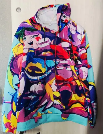 별의 커비 컬러풀 애니메이션 캐릭터 후드티 마호로아 마르크