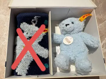 FEILER x Steiff 스카이블루 봉제 인형 박스 포함