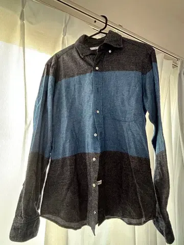 SHIPS/남성용 셔츠/네이비와 블루/클리닝 완료