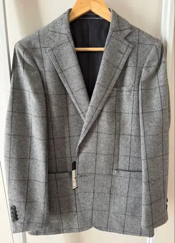 [ 미사용 새상품 ] 그레이 체크 무늬 비즈니스 자켓