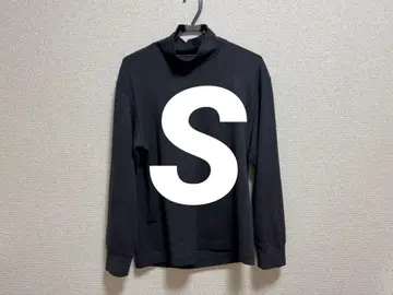 무인양품 옛날 방식 그대로 편직한 천축 하이넥 긴팔 티셔츠 다크 그레이