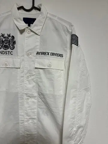 인기 아비렉스 긴팔 셔츠 빅 로고 화이트 프리 (M 상당)