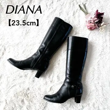 [ 새상품급 ] DIANA 다이애나 가죽 롱 부츠 23.5 사이드 지퍼