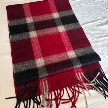 순수 캐시미어 100% 머플러 빨강 검정 흰색