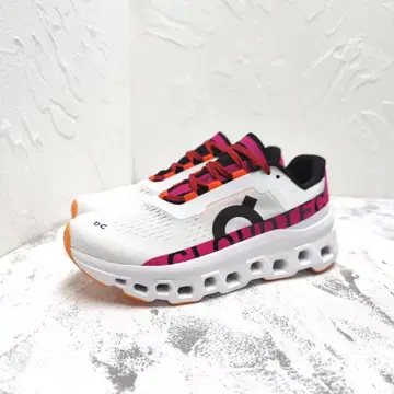 On Cloudmonster 화이트/핑크/오렌지 26cm