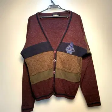 SEARS 시어스 와인 레드 네이비 스트라이프 가디건