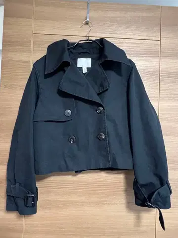 H&M 블랙 숏 기장 트렌치 자켓 S