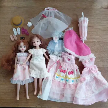 리카짱 인형 2체와 의류 6세트, 액세서리 잡화 세트
