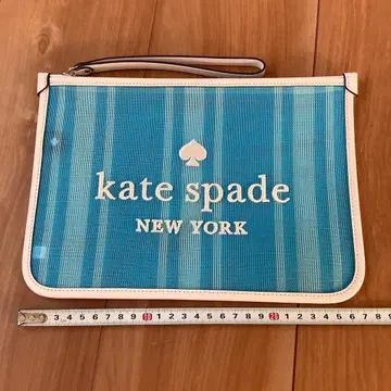 새상품 케이트 스페이드 여성용 메쉬 핸드백 파우치 스카이블루 소품함