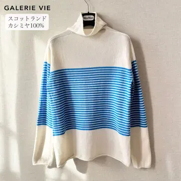 새상품급 갤러리 비 스코틀랜드 캐시미어 하이넥 풀오버 니트