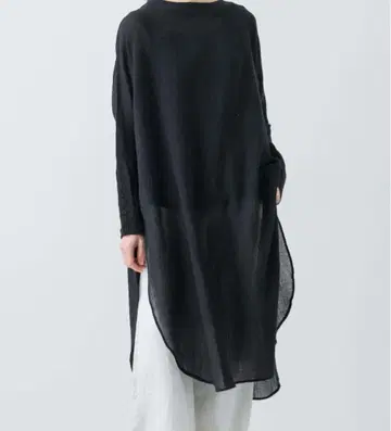 카구레 거즈 롱 튜닉 블랙