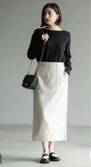 [ 미사용 새상품 ] OPAQUE.CLIP 울라이크 롱 스커트 M 사이즈