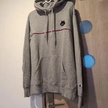 새상품급 냐-콜라보 Champion 고양이 자수 그레이 후드티