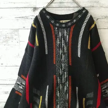 개성파 멋쟁이 입체 짜임 스트라이프 총무늬 니트 디자인 니트 스웨터 L