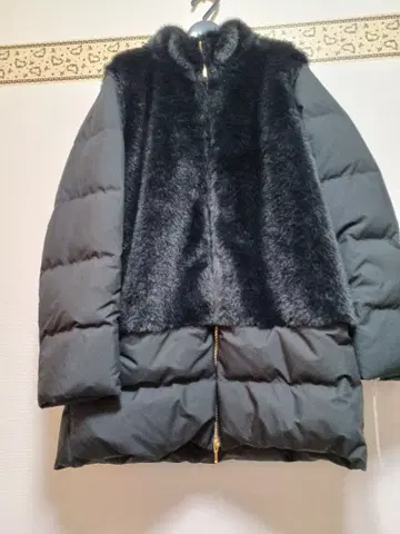 [ 새상품 ] 23구 ECOPEL 에코 퍼 콤비 다운 코트 블랙 40