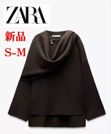 [새상품 택 포함] 1.3만엔 ZARA 자라 스카프 포함 숏 니트 코트