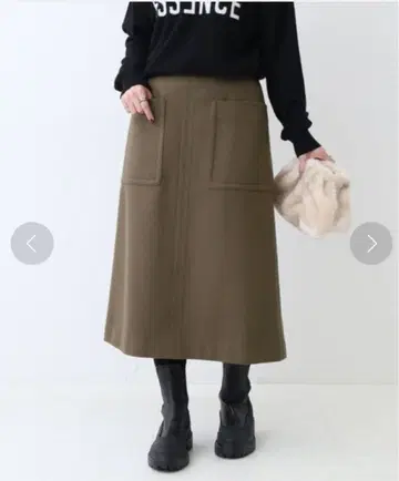새상품급 Spick & Span 스피크&스팬 비버 멜톤 스커트 38