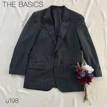 더 베이직스 테일러드 자켓 스트라이프 자켓 비즈니스 네이비