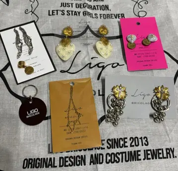 LIGO 리고 핸드메이드 귀걸이 액세서리 반다나 키링 세트