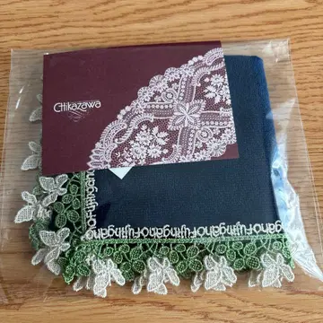 치카자와 레이스 여성화보 손수건 네이비