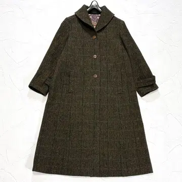 새상품급 미나토 해수욕장 울 롱 코트 헤링본 L 근년