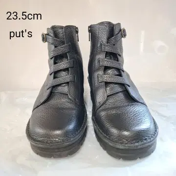 푸츠 블랙 가죽 부츠 23.5cm