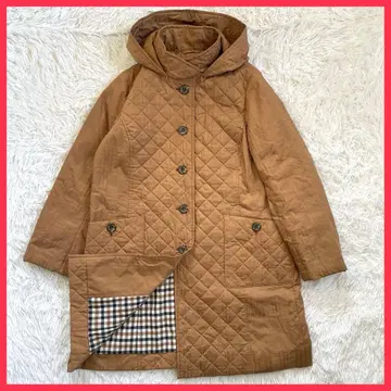 Aquascutm 아쿠아스큐텀 퀼팅 코트 13호 후드 XL