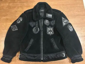 AVIREX 아비렉스 레트로 보아 B-3 플리스 와펜 블랙