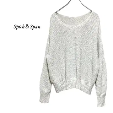 새상품급! Spick & Span 라메 페이퍼얀 2way 풀오버 화이트