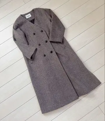 [ URBAN RESEARCH ] 더블 브레스트 롱 코트 ( 브라운 )