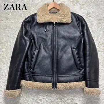 ZARA 무스탕 자켓 B3 플라이트 자켓 페이크 블랙 M