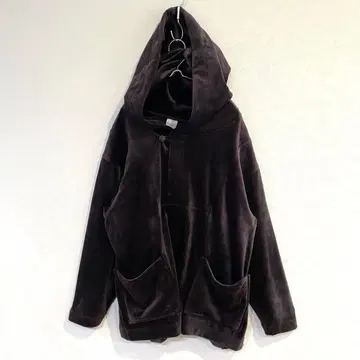 [캐스퍼 존] 벨로아 풀 후드티 하프 버튼 후드 부착 포켓 있음 M