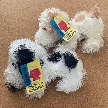 택 포함 스누피 봉제 인형 쿠타쿠타 보통 세피아 레트로