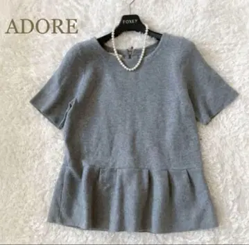 [ 새상품급 ] ADORE 어도어 코튼캐시미어 니트 그레이 사이즈 38