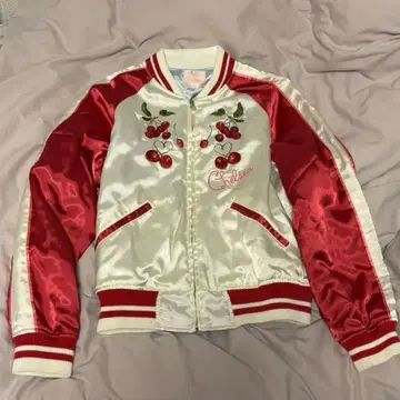 PINK HOUSE 첼시 체리 자수 스카잔 레드