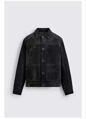 ZARA 완판템 가죽 스웨이드 자켓