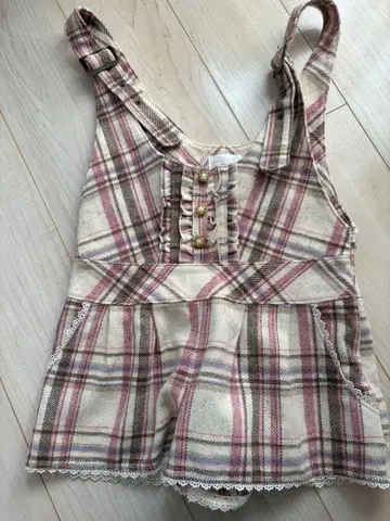 LIZ LISA 체크 무늬 슬리브리스 살로펫