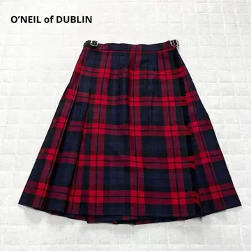 [ 오닐 오브 더블린 ] 플리츠 스커트 체크 울 100% 화려함