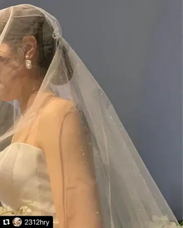 라메 튤 무지 웨딩 베일